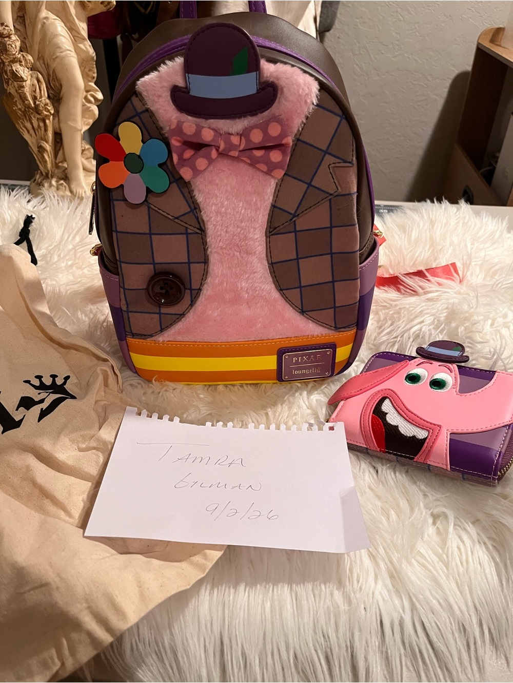 Loungefly HTF Bing Bong Character Mini Backpack with matching wallet